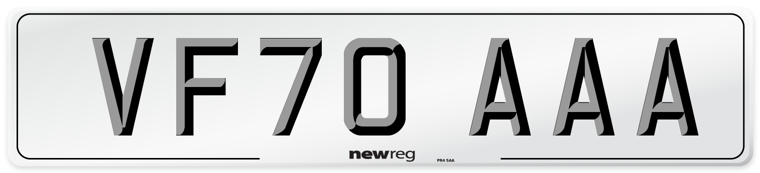 VF70 AAA Number Plate from New Reg